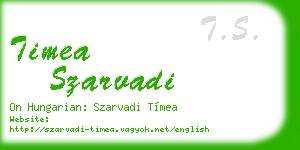 timea szarvadi business card